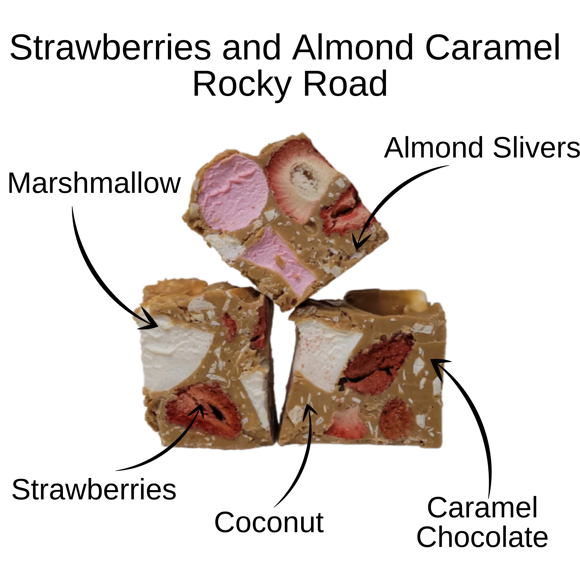 Rocky Road Strawberries and Almonds Caramel Chocolate 125g