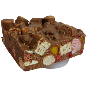 Rocky Road Raspberry and Macadamia Milk Chocolate Block 500g