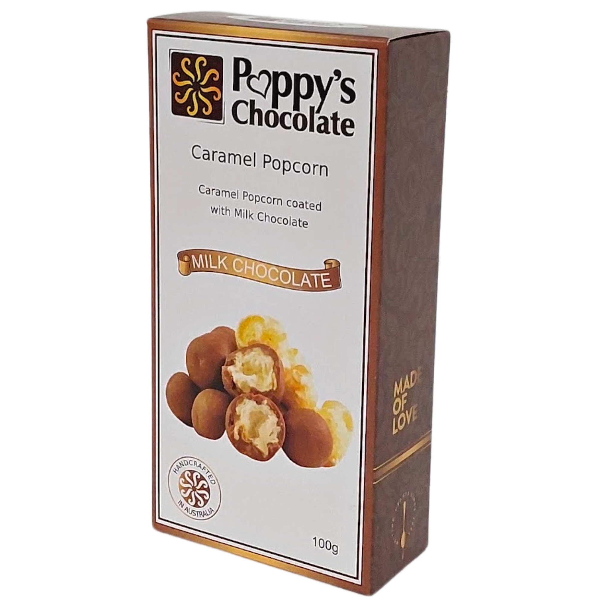 Chocolate Coated Caramel Popcorn 100g