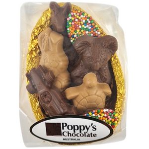 Milk chocolate Half Easter Egg with Animals and Car