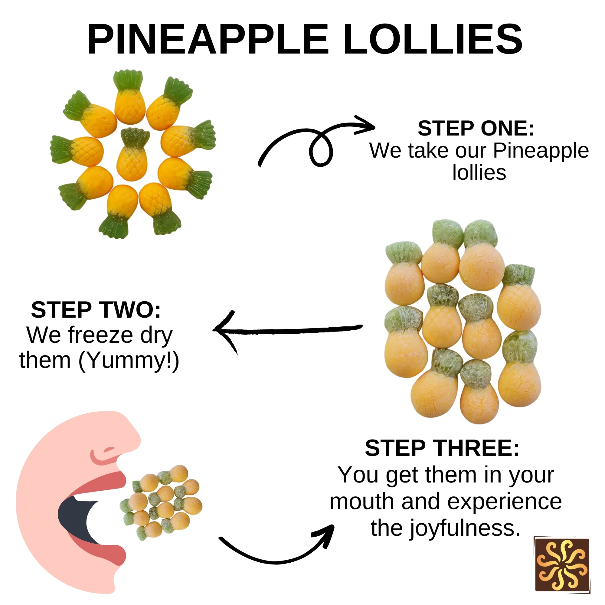 Freeze Dried Pineapple Lollies