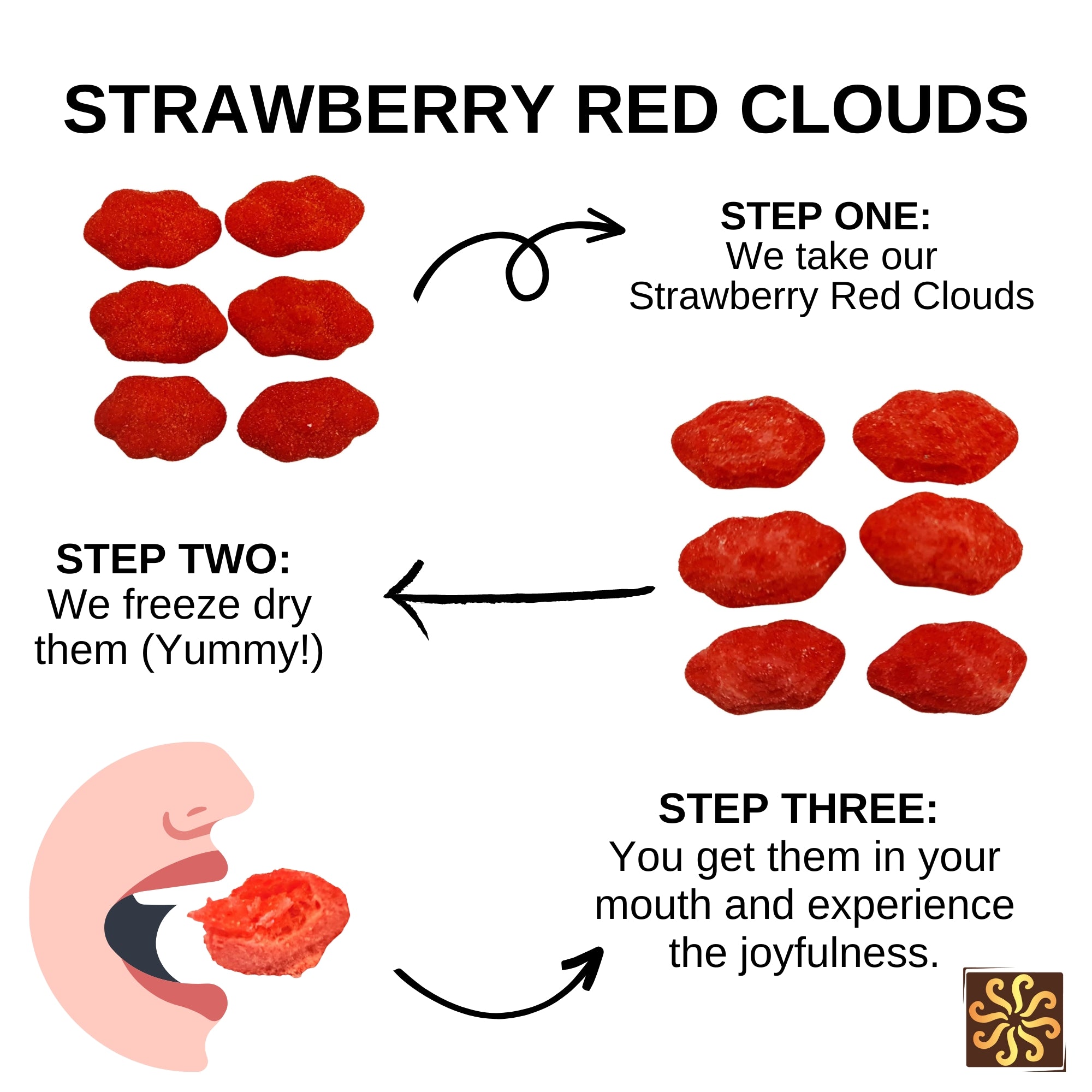 Freeze Dried Red Strawberry Cloud Lollies